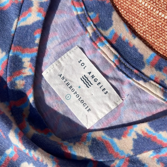 SOL ANGELES Anthropologie Blue and Purple Leopard Print Tee - small - Picture 5 of 15